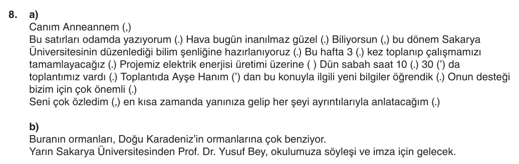 5. Sınıf Türkçe 2025-2026 2. Dönem 1. Yazılı 8. Soru (Yazılıya Hazırlanıyorum) resmi çözüm görseli