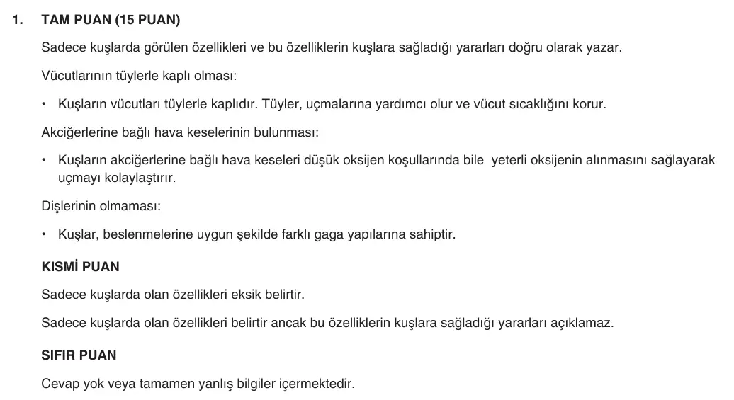 9. Sınıf Biyoloji 2025-2026 2. Dönem 1. Yazılı 1. Soru (Yazılıya Hazırlanıyorum) resmi çözüm görseli