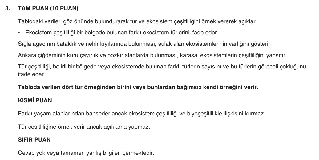9. Sınıf Biyoloji 2025-2026 2. Dönem 1. Yazılı 3. Soru (Yazılıya Hazırlanıyorum) resmi çözüm görseli