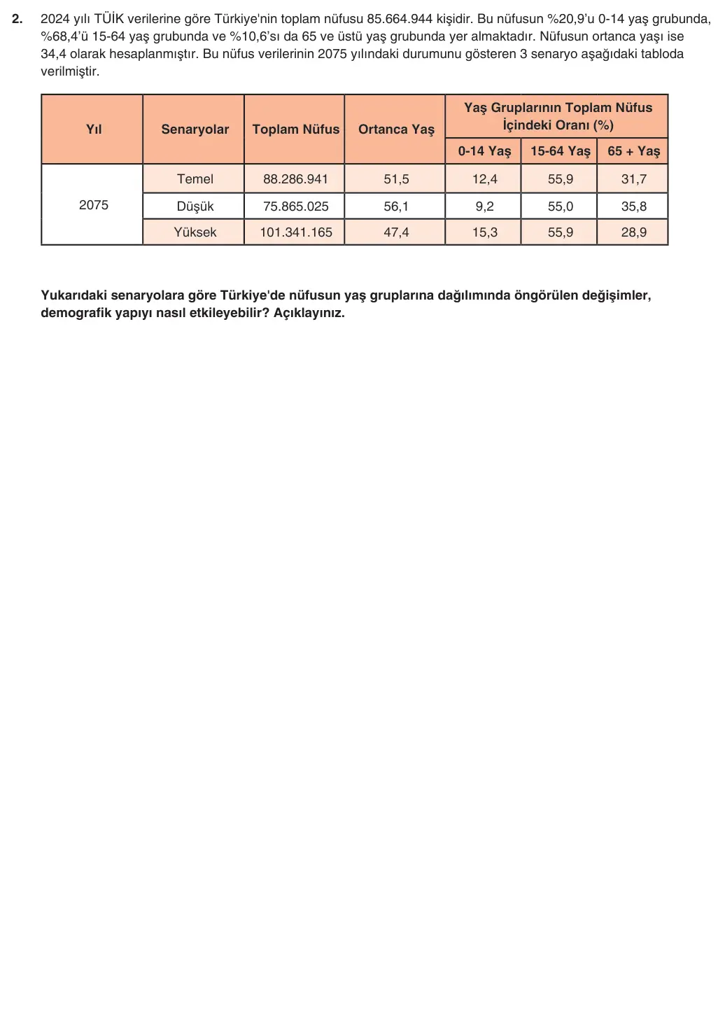 9. Sınıf Coğrafya 2025-2026 2. Dönem 1. Yazılı 2. Soru (Yazılıya Hazırlanıyorum) görseli