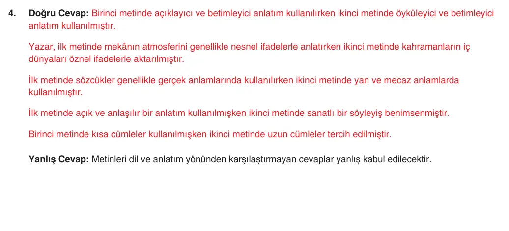 9. Sınıf Türk Dili ve Edebiyatı 2025-2026 2. Dönem 1. Yazılı 4. Soru (Yazılıya Hazırlanıyorum) resmi çözüm görseli