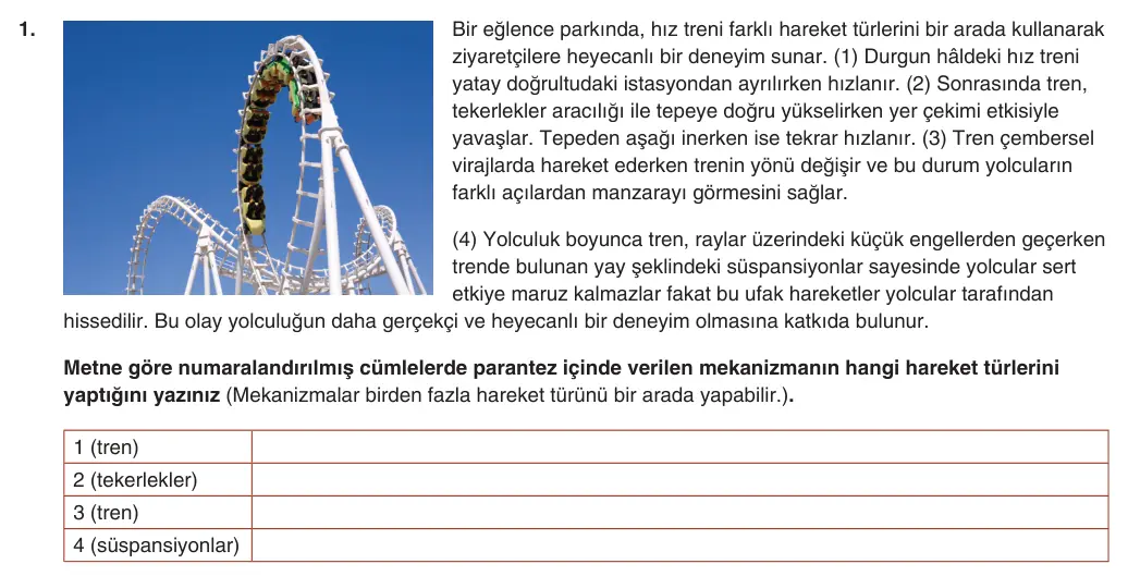 9. Sınıf Fizik 2025-2026 2. Dönem 1. Yazılı 1. Soru (Yazılıya Hazırlanıyorum) görseli