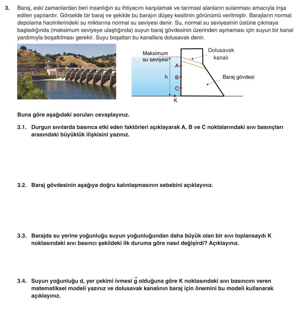 9. Sınıf Fizik 2025-2026 2. Dönem 1. Yazılı 3. Soru (Yazılıya Hazırlanıyorum) görseli