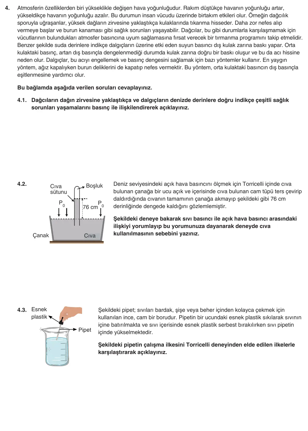 9. Sınıf Fizik 2025-2026 2. Dönem 1. Yazılı 4. Soru (Yazılıya Hazırlanıyorum) görseli