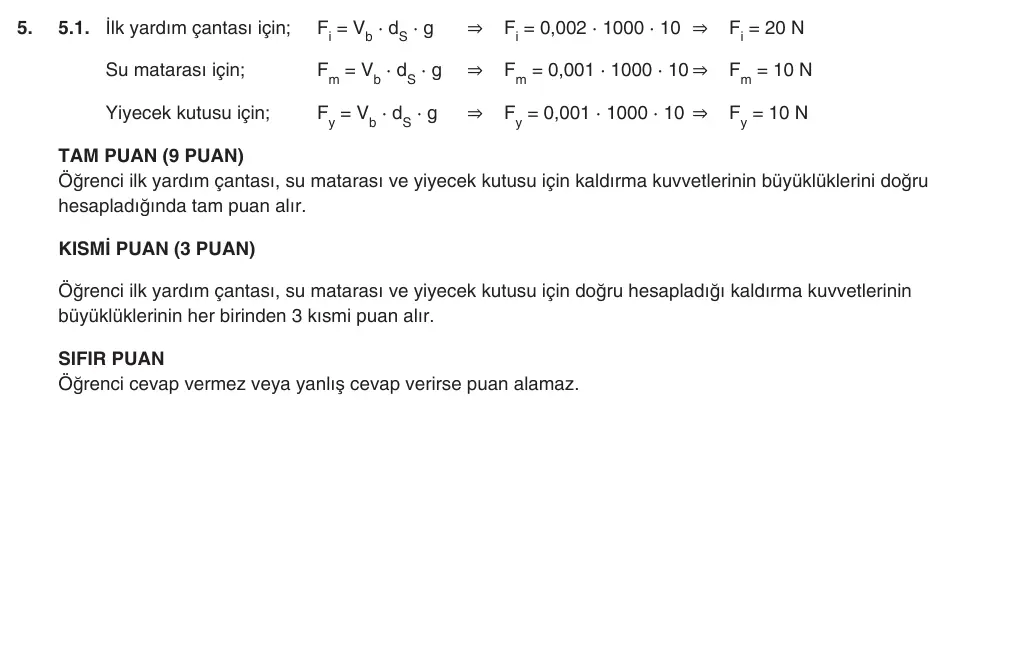 9. Sınıf Fizik 2025-2026 2. Dönem 1. Yazılı 5. Soru (Yazılıya Hazırlanıyorum) resmi çözüm görseli (1/2)