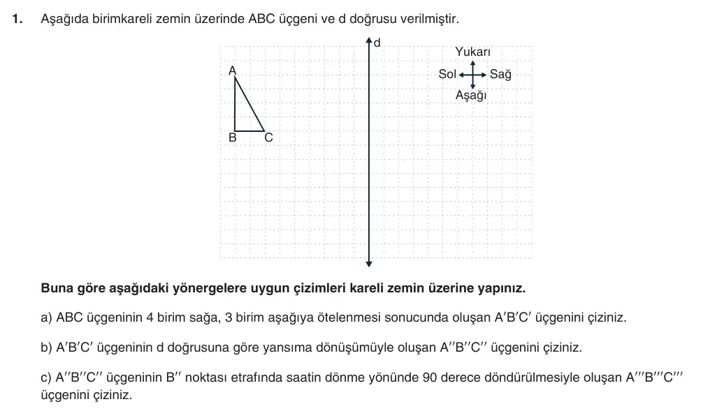 9. Sınıf Matematik 2025-2026 2. Dönem 1. Yazılı 1. Soru (Yazılıya Hazırlanıyorum) görseli