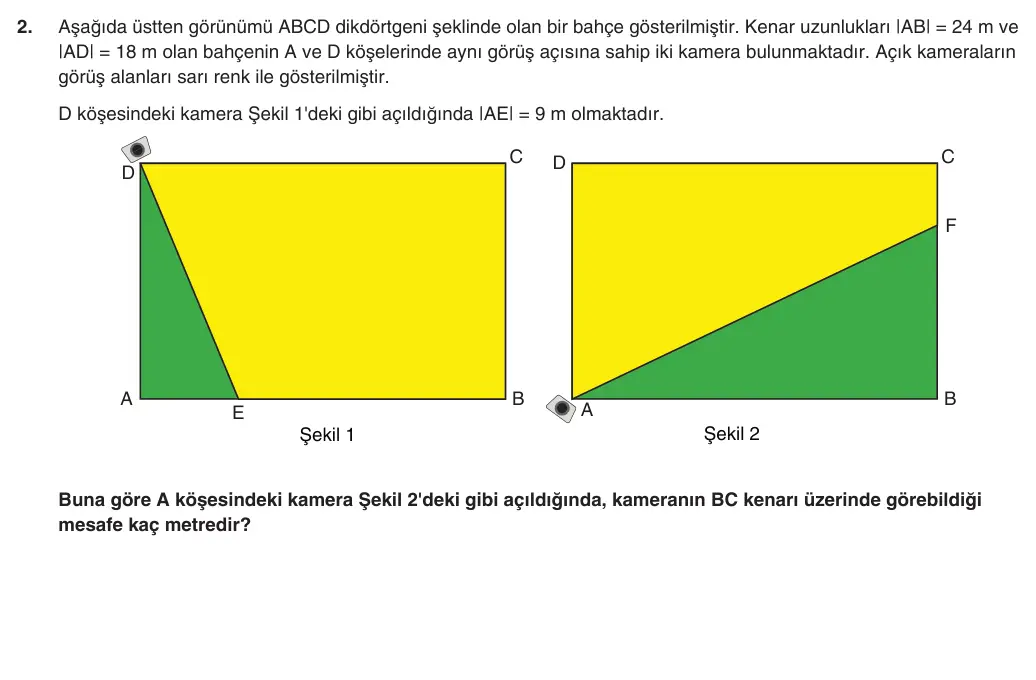 9. Sınıf Matematik 2025-2026 2. Dönem 1. Yazılı 2. Soru (Yazılıya Hazırlanıyorum) görseli