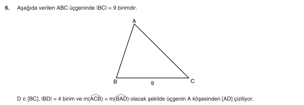 9. Sınıf Matematik 2025-2026 2. Dönem 1. Yazılı 6. Soru (Yazılıya Hazırlanıyorum) görseli