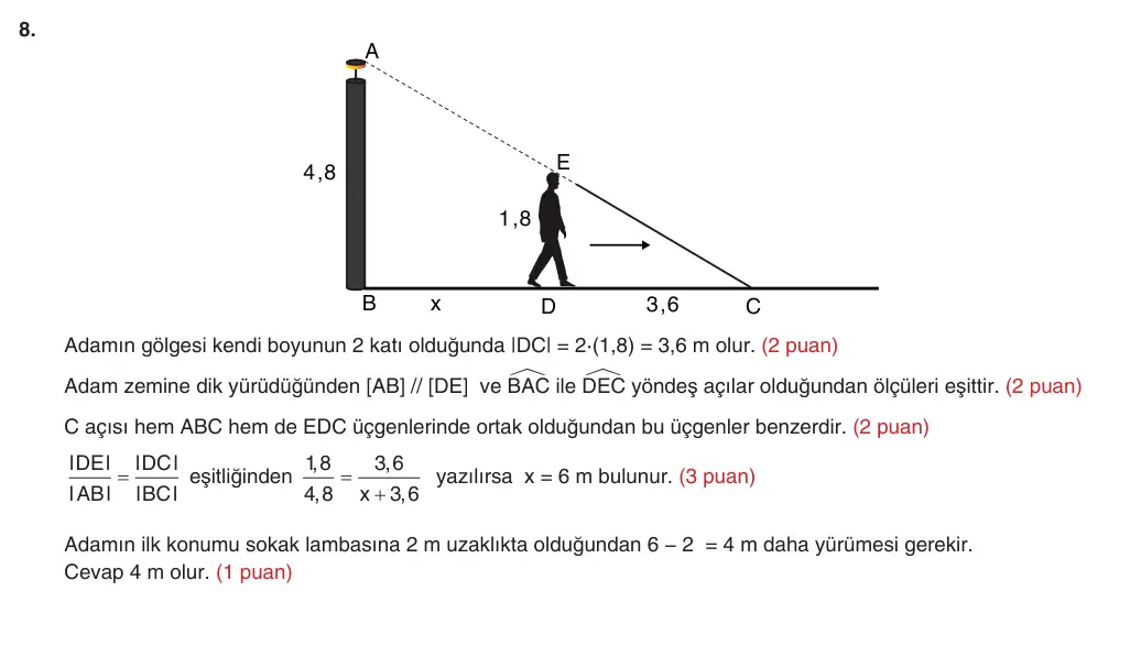 9. Sınıf Matematik 2025-2026 2. Dönem 1. Yazılı 8. Soru (Yazılıya Hazırlanıyorum) resmi çözüm görseli