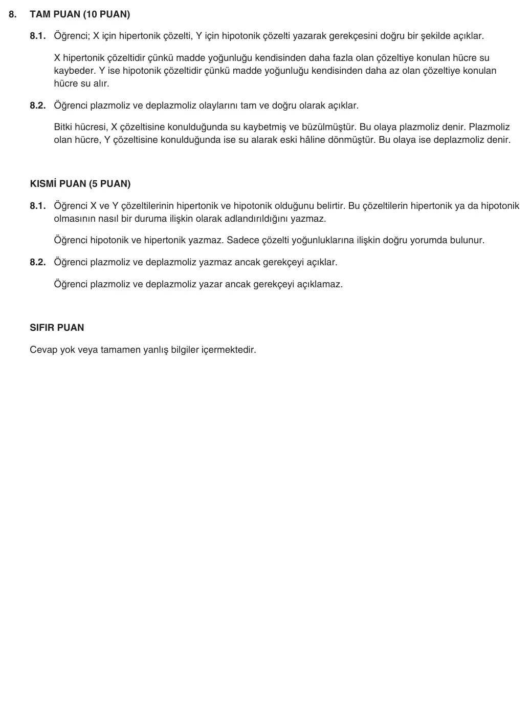 9. Sınıf Biyoloji 2025-2026 2. Dönem 2. Yazılı 8. Soru (Yazılıya Hazırlanıyorum) resmi çözüm görseli