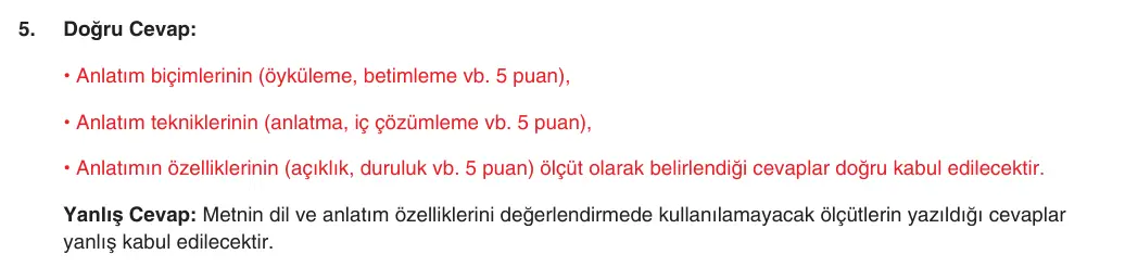 9. Sınıf Türk Dili ve Edebiyatı 2025-2026 2. Dönem 2. Yazılı 5. Soru (Yazılıya Hazırlanıyorum) resmi çözüm görseli