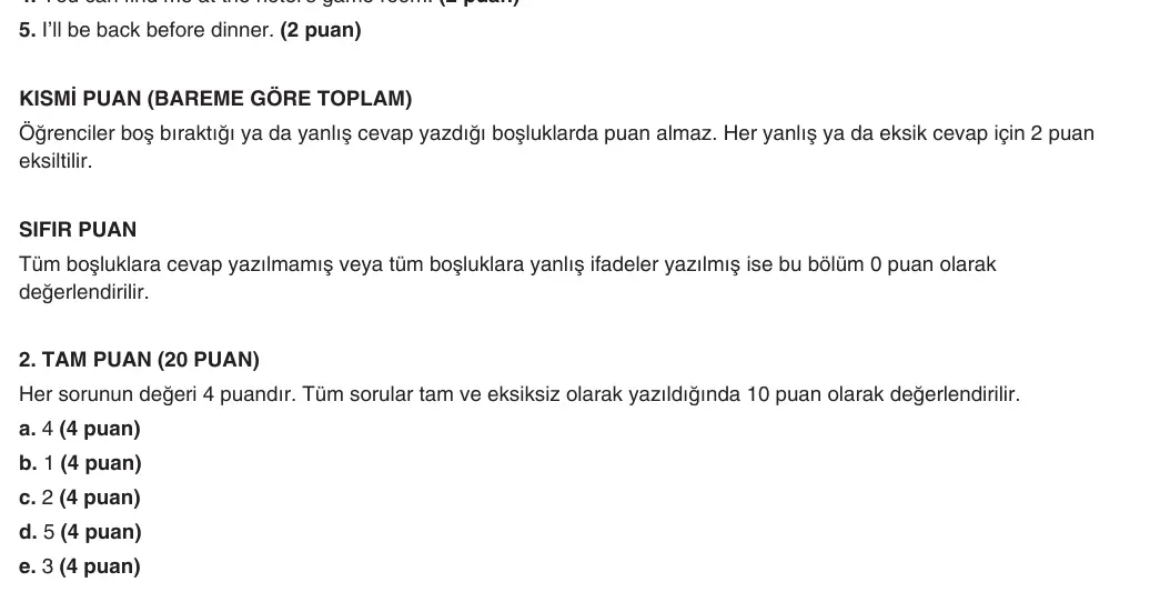 9. Sınıf İngilizce 2025-2026 2. Dönem 2. Yazılı 5. Soru (Yazılıya Hazırlanıyorum) resmi çözüm görseli (1/3)