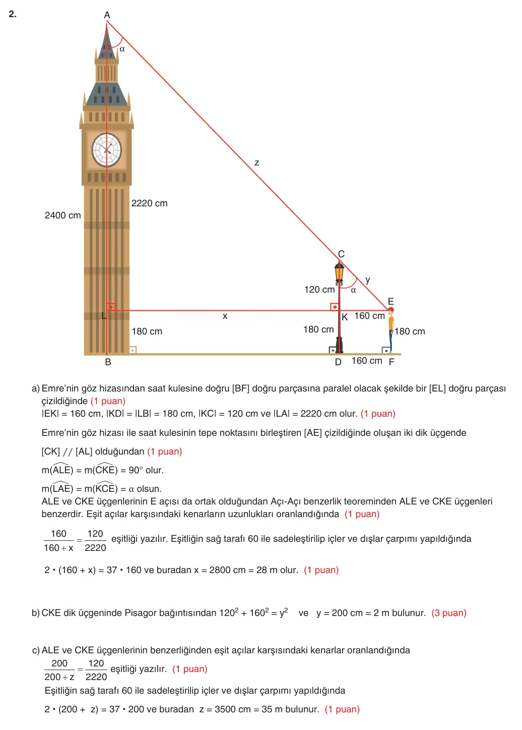 9. Sınıf Matematik 2025-2026 2. Dönem 2. Yazılı 2. Soru (Yazılıya Hazırlanıyorum) resmi çözüm görseli
