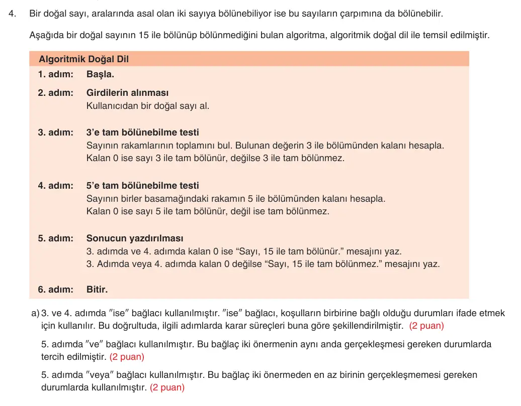 9. Sınıf Matematik 2025-2026 2. Dönem 2. Yazılı 4. Soru (Yazılıya Hazırlanıyorum) resmi çözüm görseli (1/2)