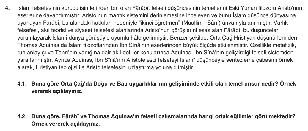 9. Sınıf Tarih 2025-2026 2. Dönem 2. Yazılı 4. Soru (Yazılıya Hazırlanıyorum) görseli