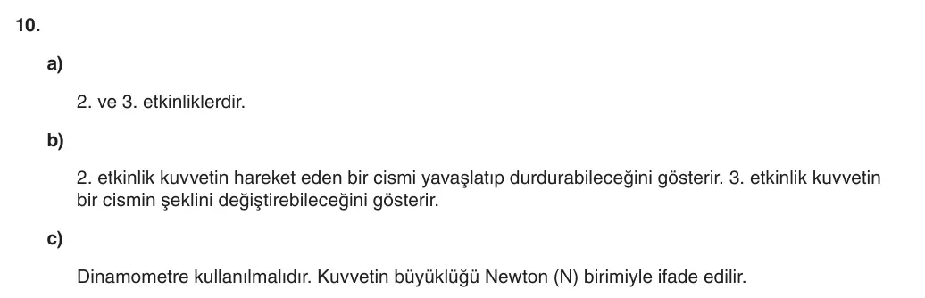 5. Sınıf Fen Bilimleri 2026-2027 1. Dönem 1. Yazılı 10. Soru (Yazılıya Hazırlanıyorum) resmi çözüm görseli