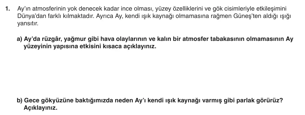 5. Sınıf Fen Bilimleri 2026-2027 1. Dönem 1. Yazılı 1. Soru (Yazılıya Hazırlanıyorum) görseli